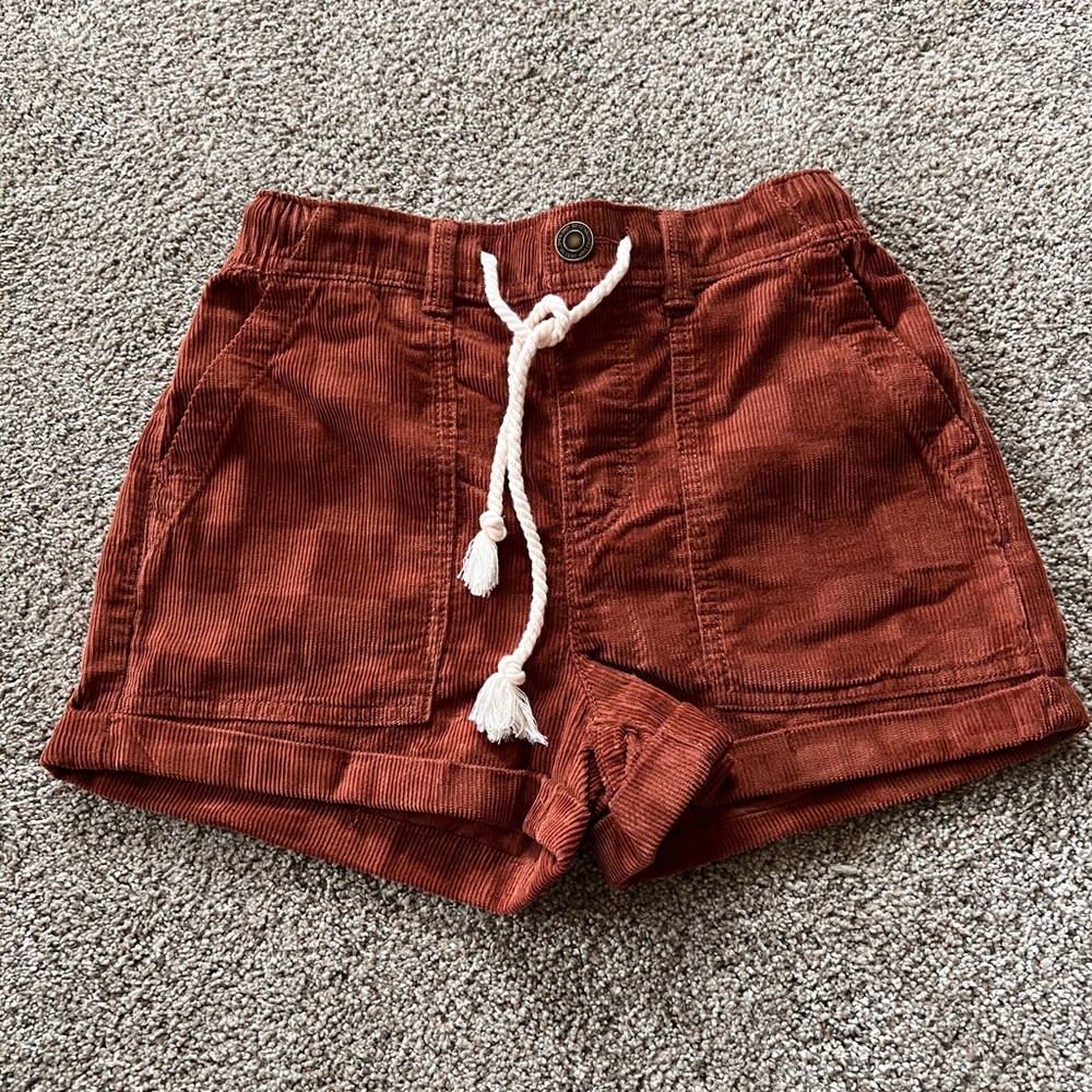 Women's Corduroy Shorts in Rust